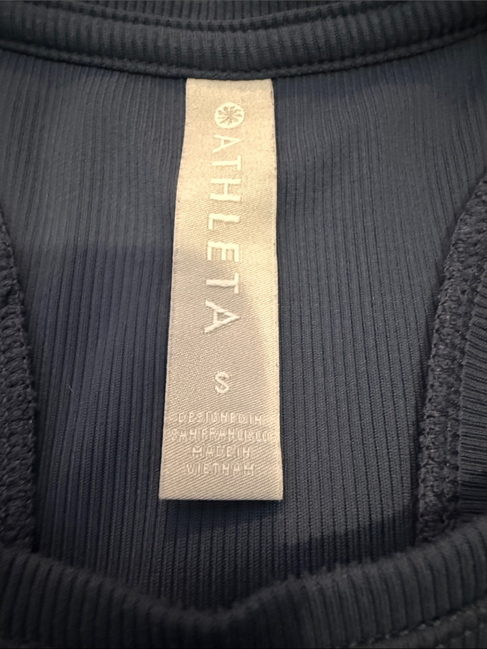 Athleta Navy Ribbed Racerback Crop Tank - Picture 2 of 3